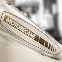 Motobecane tank decal reproduction in custom gold without backing