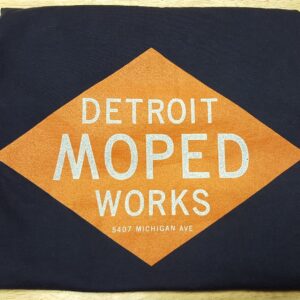 Navy Blue Detroit Moped Works Diamond Print T-Shirt