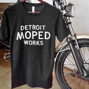 Black and White Detroit Moped Works T-Shirt