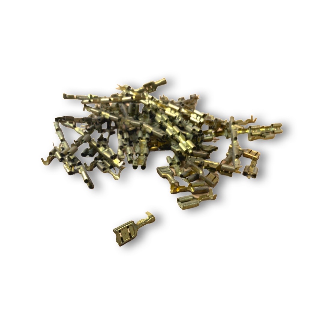NOS Motobecane Brass Spade Connector, Female, #16525