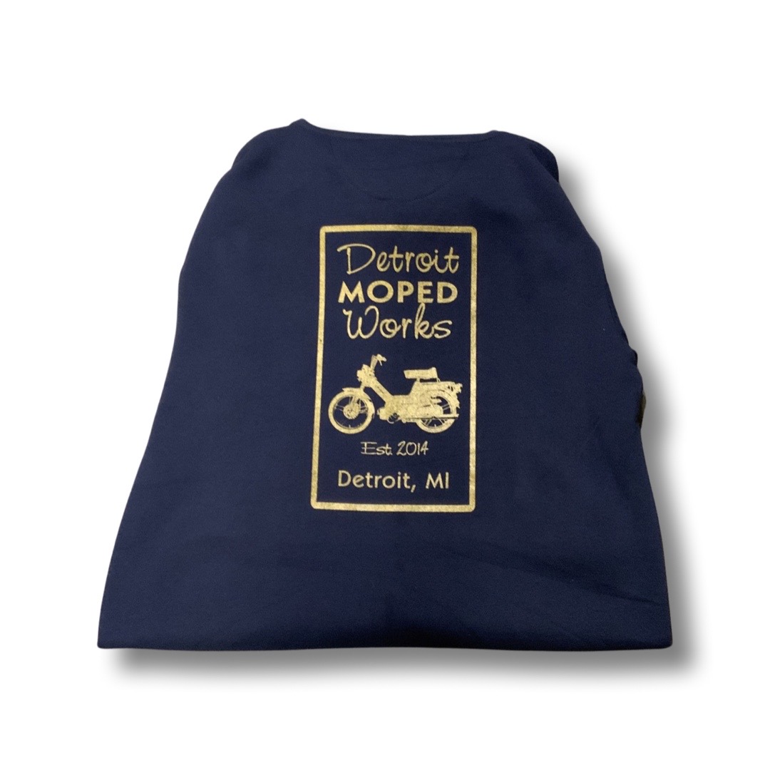Blue ZIP-UP Detroit Moped Works hoodie