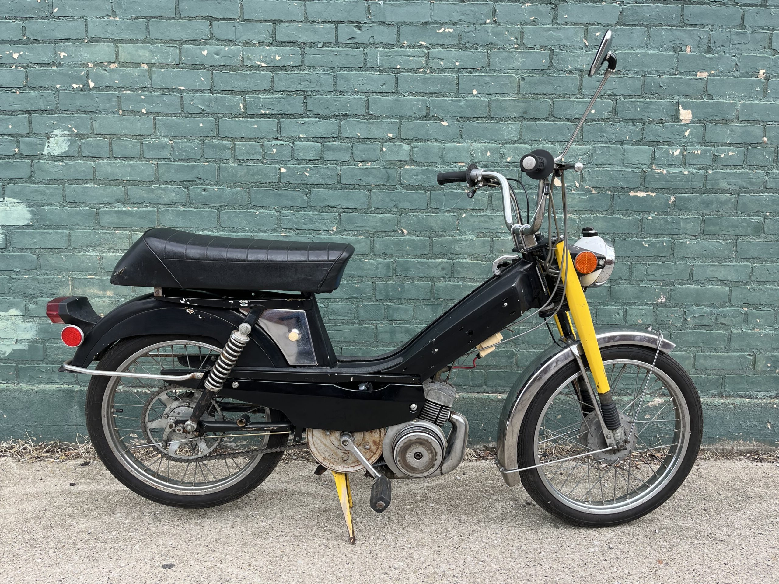 1980 Motobecane Le Moped Black & Yellow 50cc Pedal Moped