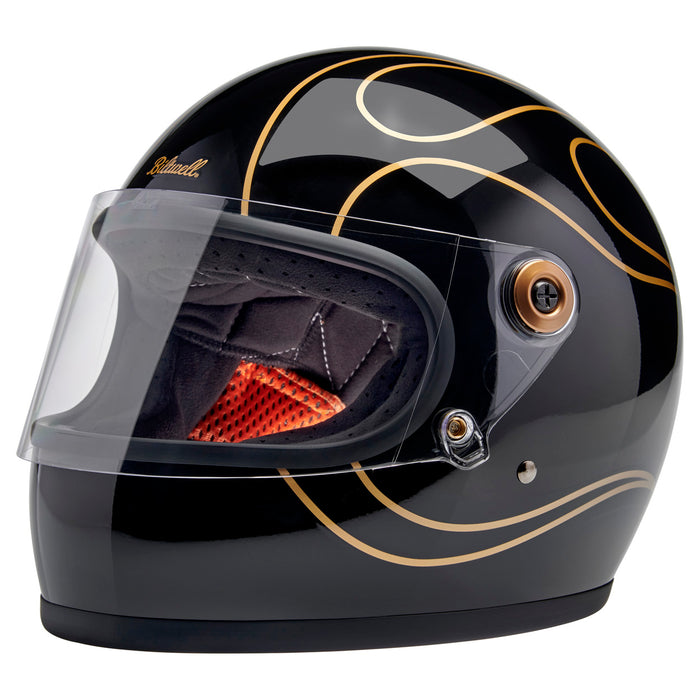 Biltwell Gringo S – Gloss Black Flames – ECE Helmet