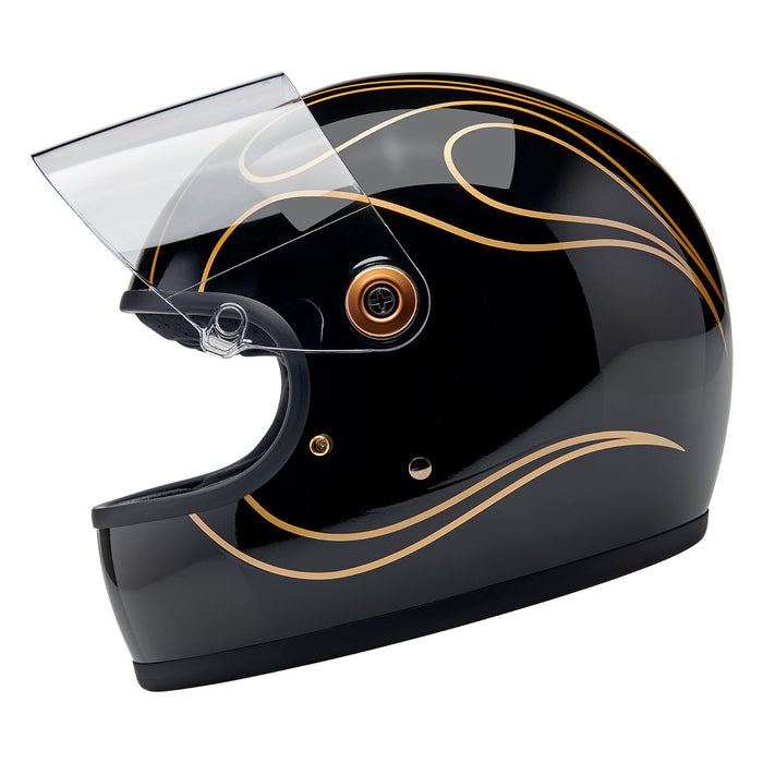 Biltwell Gringo S – Gloss Black Flames – ECE Helmet